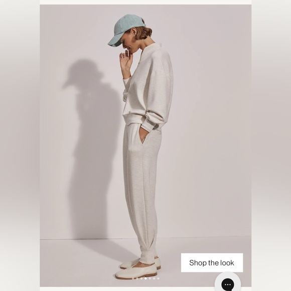 Varley Relaxed Cuffed Sweatpants Ivory Marl Regular Length Size S NWT - Picture 2 of 5